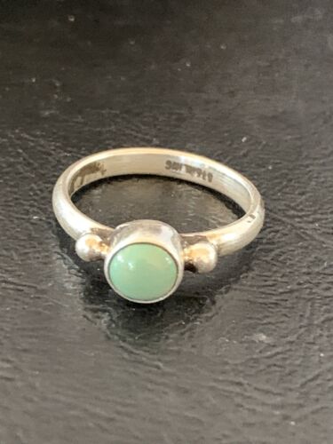 Navajo Green Turquoise Ring | Sterling Silver | Sz 6.5 | Authentic Native American Handmade | 10816