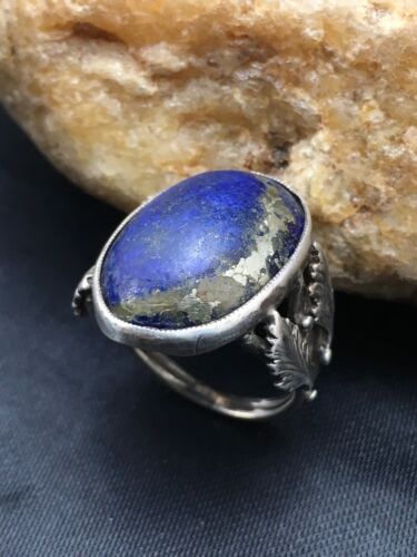 Navajo Blue Lapis Feather Ring | Sterling Silver | Sz 5 | Authentic Native American Handmade | 4168