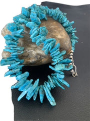 Navajo Pearls Necklace | Sterling Silver | Sleeping Beauty Kingman Turquoise | 18" | 1773