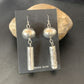 Navajo Sterling Silver Bead Earrings | Handmade Native American Pearls | 2.75" | 1519
