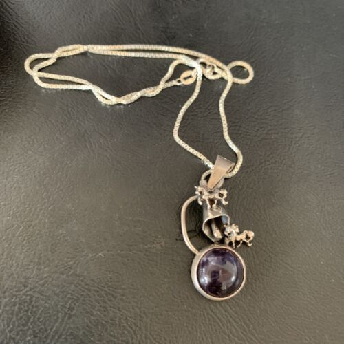 Navajo Black Onyx Inlay Pendant | Sterling Silver | Authentic Native American Handmade | 12934