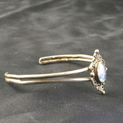 Navajo Pink Opal Cuff Bracelet | Sterling Silver | Authentic Native American Handmade | 10268
