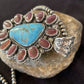 Navajo Purple Spiny Oyster & Turquoise Pendant Necklace | Sterling Silver | Authentic Native American Handmade | 01117