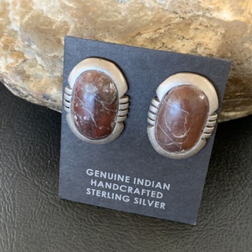 Authentic Native American Navajo Sterling Silver Wild Horse Turquoise Earrings | Handmade | 12652