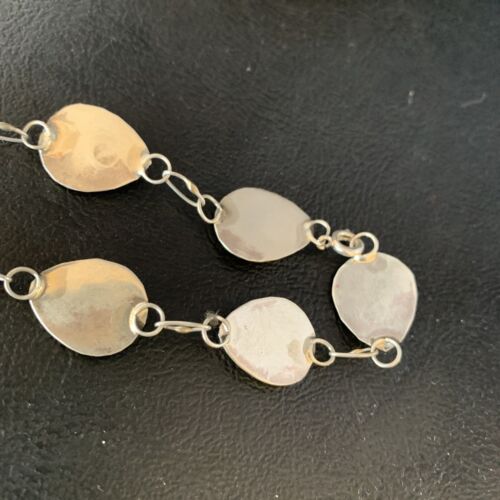 Southwestern Turquoise Bear Paw | Navajo Sterling Silver Link Bracelet | 8693