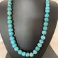 Native American Sterling Silver Heishi Blue Turquoise Bead Necklace Pendant | Handmade | 20" | 02021