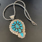 Navajo Kingman Turquoise Multi-Stone Pendant | Authentic Native American Sterling Silver | 11515