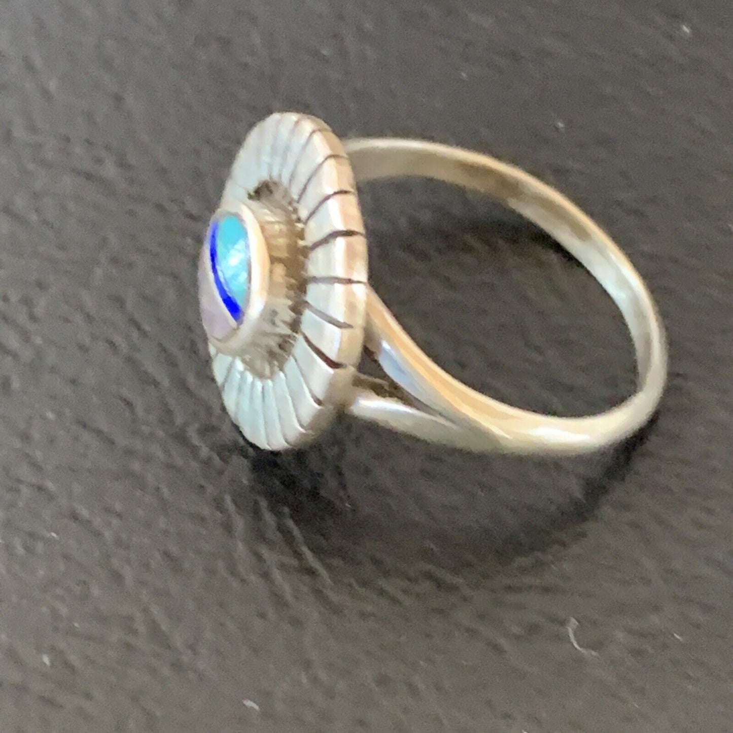 Navajo Blue Turquoise Sugilite Inlay Ring | Sz 6.5 | Sterling Silver | Authentic Native American Handmade | 11191