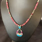 Navajo Sterling Silver Necklace | Turquoise & Purple Spiny Oyster Inlay Pendant Set | 18" | 12331