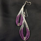 Handmade Liquid Silver Heishi Tube Beads Sugilite Earrings | Sterling Silver | 2" | 1985