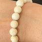 Native American Handmade White Howlite Bead Bracelet | 10mm Round | Stretchable | 11840