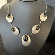Navajo Black Onyx Pendant Necklace | Sterling Silver | Authentic Native American Handmade | 20" | 14482