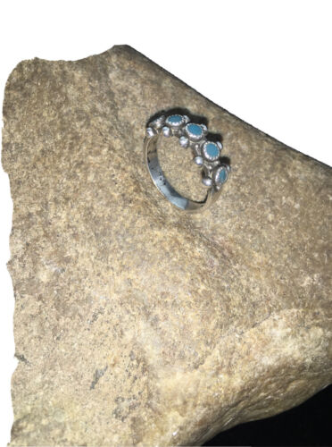 Navajo Women's Blue Turquoise Ring | Sterling Silver | Sz 6.25 | Authentic Native American Handmade | 1785