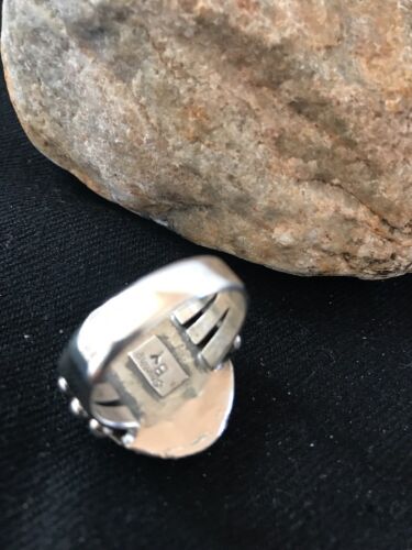 Navajo Sterling Silver Wild Horse Turquoise Ring | Yazzie | Sz 9 | 3497