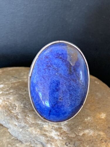 Southwestern Men's Classic Navajo Blue Lapis Ring | Sterling Silver | Sz 10 | 1834