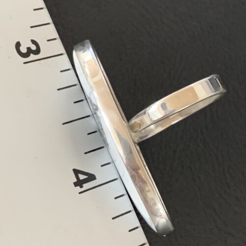Adjustable Women's Navajo White Howlite Ring | Sterling Silver | Sz 8 | 11724