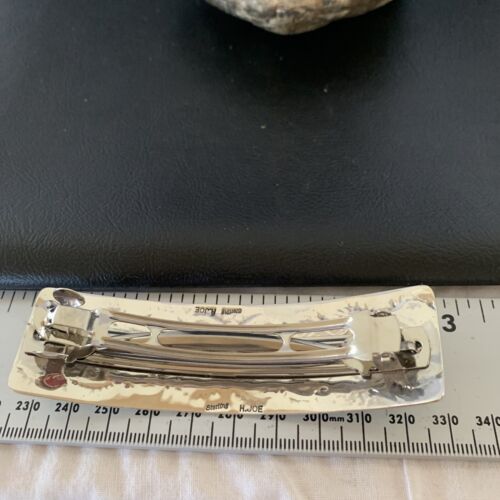 Southwestern Sterling Silver Stamped Navajo Hair Barrette | Handmade | 4" | 1213