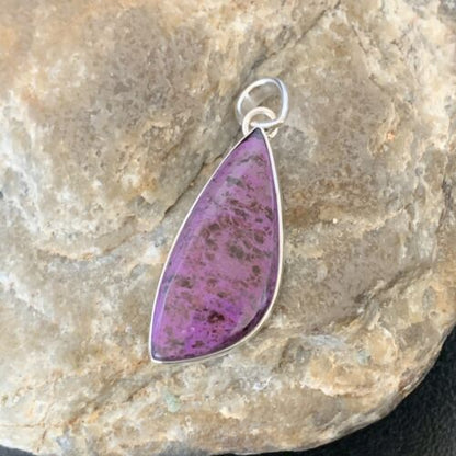Navajo Purple Sugilite Pendant | Sterling Silver | 1.50" | Authentic Native American Handmade | 10935