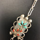 Zuni Turquoise Coral Necklace | Collectible Sterling Silver Pendant | Native American Handmade | 315