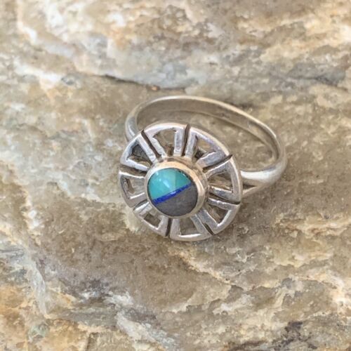 Navajo Blue Turquoise Sugilite Inlay Ring | Sz 5.5 | Authentic Native American Handmade | 11175