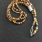 Navajo Sterling Necklace | Tiger's Eye & Turquoise | Multi-Color 3 Strand | 18" | 4892