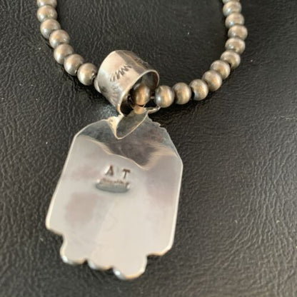 Navajo Purple Spiny Necklace Pendant | Sterling Silver | Authentic Native American Handmade | 13627