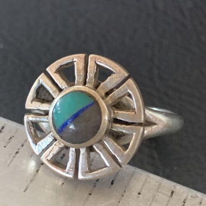 Navajo Blue Turquoise Sugilite Inlay Ring | Sz 5.5 | Authentic Native American Handmade | 11175