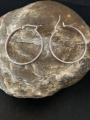 Native American Old Pawn Women's Hoop Stud Earrings | Sterling Silver | 1" | 13010