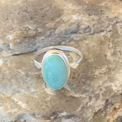 Navajo Blue Turquoise Ring | Sterling Silver | Sz 7 | Authentic Native American Handmade | 11432
