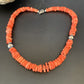 Native American Navajo Pink Coral Bead Necklace | Sterling Silver | 18" | 13228