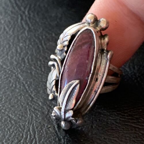 Navajo Purple Spiny Oyster Ring | Sterling Silver | Sz 6 | Authentic Native American Handmade | 10836