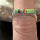 Southwestern Navajo Green Gaspeite Sugilite Red Coral Inlay Ring | Sz 7 | 2249