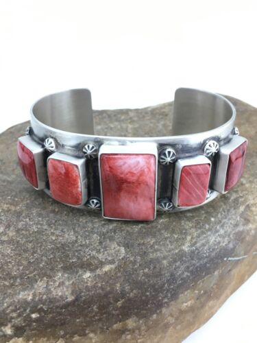 Navajo Spiny Oyster Cuff Bracelet | Sterling Silver | Authentic Native American Handmade | 1314