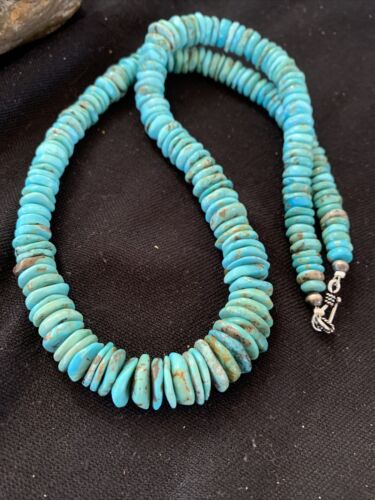 Authentic Navajo Graduated Turquoise Necklace | Sterling Silver | 22" | 944