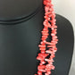 Navajo Native American Coral 2-Strand Bamboo Necklace | Sterling Silver | Southwestern 3253