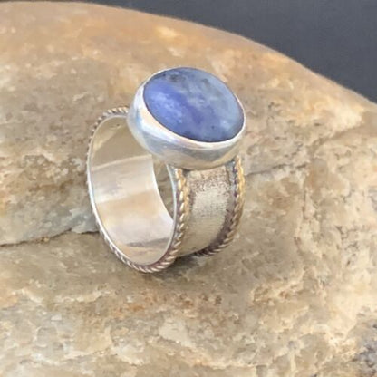Southwestern Old Pawn Navajo Blue Lapis Ring | Sterling Silver | Sz 5 | Authentic Native American Handmade | 10379