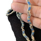 Southwestern Sterling Silver Necklace | Lapis & Opal Inlay Pendant | 16" | 01426