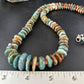 Navajo Turquoise & Red Spiny Oyster Graduated Necklace | Sterling Silver | Authentic Native American | 32" | 14380