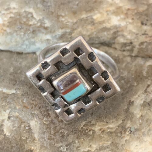 Navajo Blue Turquoise Sugilite Inlay Ring | Sz 5.5 | Sterling Silver | Authentic Native American Handmade | 13145 - Masha USA