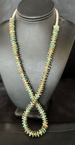 Santo Domingo Green Turquoise Spiny Oyster Necklace | Sterling Silver | 28" | 14730
