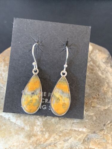 Native American Navajo Bumblebee Jasper Earrings Set | Sterling Silver | Handmade | 1564