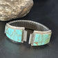 Authentic Navajo Men's Wristwatch | Blue Turquoise Inlay | Sterling Silver Tips | Native American Jewelry | 14395