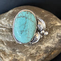Navajo Blue Turquoise #8 Ring | Sterling Silver | Sz 9.5 | Authentic Native American Handmade | 14291