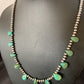 Navajo Green Turquoise Necklace | Sterling Silver | 19" | Authentic Native American Handmade | 12917