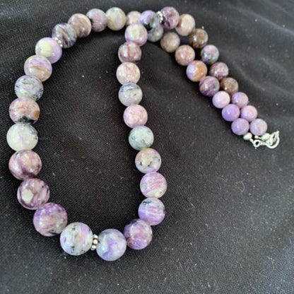 Navajo Charoite Necklace | Sterling Silver | 20" | Authentic Native American Handmade | 01491