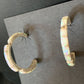 Native American Navajo Hoop Earrings Set | Sterling Silver White Opal | 12772