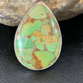 Adjustable Navajo Green Mojave Turquoise Ring | Sterling Silver | Sz 8 | 11721