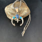 Navajo Sterling Silver Pendant Necklace | Denim Lapis & Turquoise | Authentic Native American Handmade | 13633