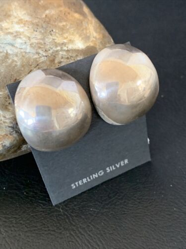 Old Pawn Women's Southwestern Oval Stud Earrings | Sterling Silver | 1" | 13004