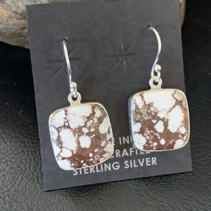 Southwestern Women's Navajo Wild Horse Earrings | Sterling Silver | Authentic Native American Handmade | 12783